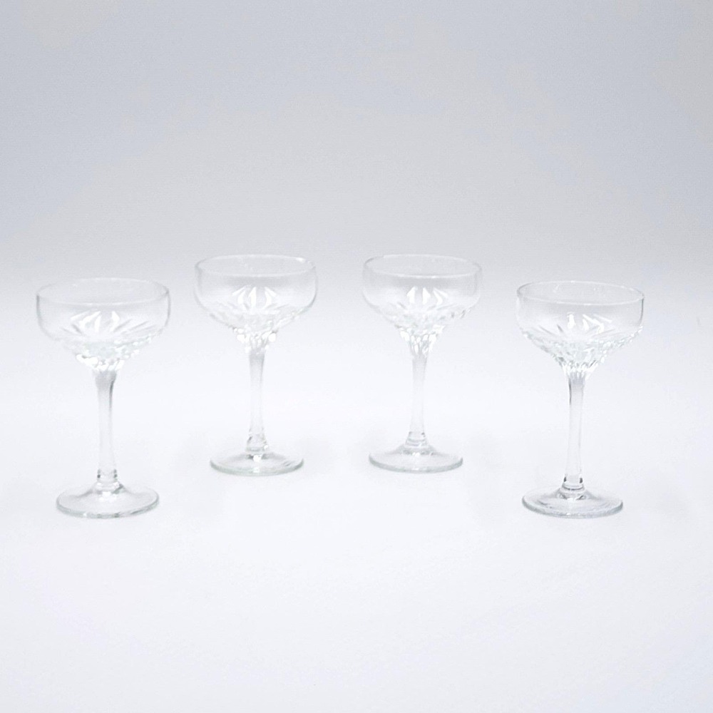 Spiegelau Vignoble Crystal Coupe Glasses Set of 4 Germany Swirl Cut MCM